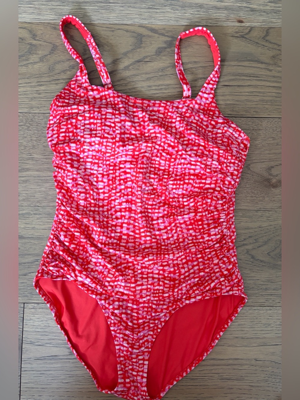 Athleta Women’s Red & White Pattern One-Piece Swim